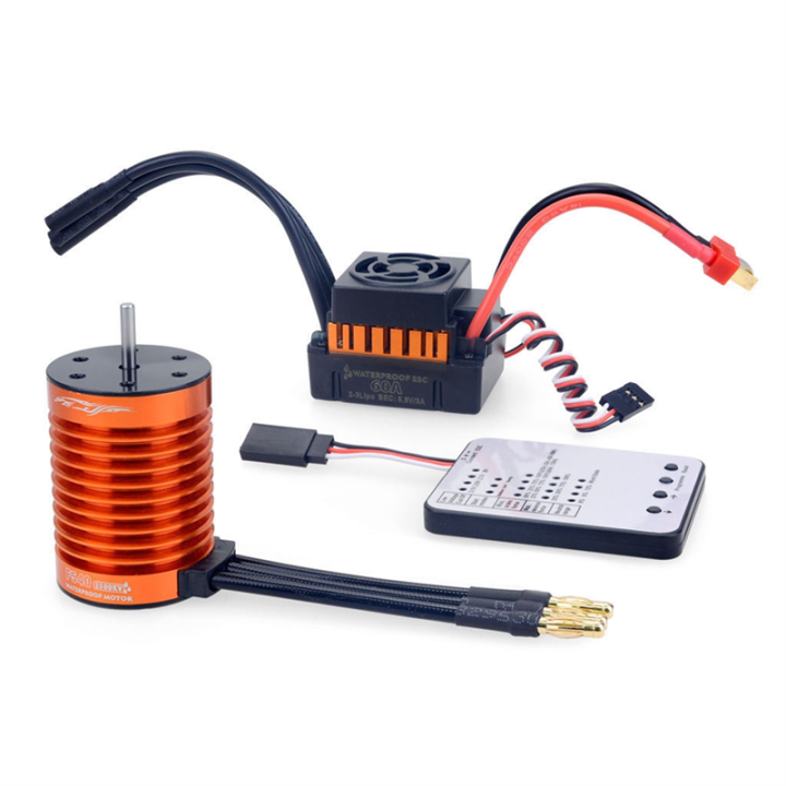 Moteur sans balais RC F540 4370 kV, étanche, rotation interne, 4 pôles, 12 fentes, sans capteur, pour voiture 1/10, orange, noir, alliage d'aluminium, cuivre et acier Moteur sans balais RC F540 4370 kV, étanche, rotation interne, 4 pôles, 12 fentes, sans capteur, pour voiture 1/10, orange, noir, alliage d'aluminium, cuivre et acier