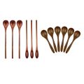 NAMUNY 6 PCS 5.3 Inch Natural Soup Spoons Bamboo Wood Spoon & 6 Pcs Wooden Coffee Spoon Long Handle Wooden Mixing Spoon. 