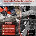 12 Inch Battery Powered Upgraded Handheld Cordless Portable Chainsaw with Rechargeable 15000MAH Battery for Wood Cutting, Tree Trimming, Courtyard, Household. 