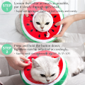 Adjustable Cat Cone Collar Soft Cats Cones Collar After Surgery for Kittens ,Watermelon Large. 