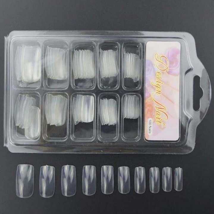 False Nails Artificial Fake Nail White Transparent