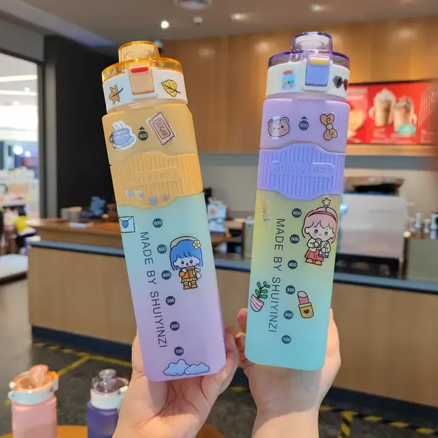 900ml%20Frosted%20Square%20Water%20Bottle%20With%20Straw%20And%20Free%202D%20Stickers%20-%20Image%204