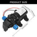 Black DC 12V 60W high-pressure mini membrane water pump automatic shutdown 5L / min. 