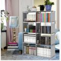 Korean Diy 5 Tiers 8 Columns Book Shelf Storage Rack- Colors May Vary. 