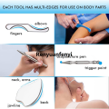 Renyuan 1/4/7 Pcs Great Stainless Steel Gua Sha Scraping Massage Tool Set Original for Back, Legs, Arms, Neck, Shoulder and Whole Body Acupoints. 