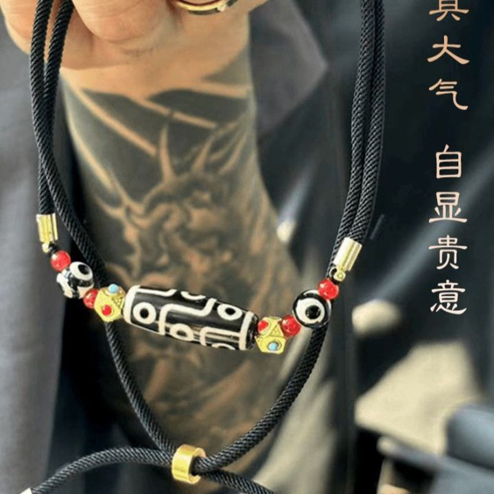 【Mega Sale】Tibetan Nine-eye Bead Necklace Female Niche Design Couple New Chinese Style Retro Woolen Accessories Men