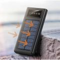 SOLID SP01 Solar Power Bank Built Cables 10000mAh Solar Charger 2 USB Ports Powerbank With LED Light. 
