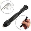 Precision Pin Vise Model Aluminum Hand Drill Set With Twist Drill Bits Set Of 11. 