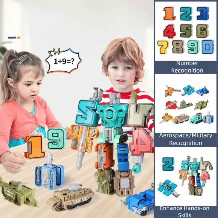 Alphabet Toy Car Model Robots Transformation Building Blocks Deformable ...