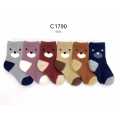 COCO & HANA Angora Blend Mink Velvet Multicolor Socks For Kids (C1790) - Pack Of 5. 