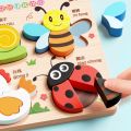 Game 4 in 3D Wooden Puzzles Educational Intelligence Wooden Rainbow Blocks Puzzle Cartoon Aircraft Wooden Puzzle Toy Children. 