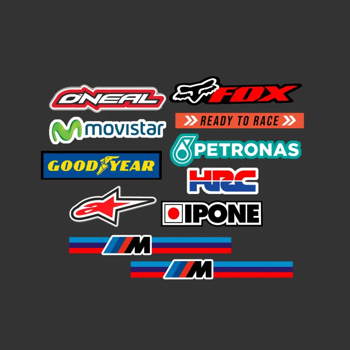 Racing Sticker Pack Water Proof 11 pcs | Daraz.com.np