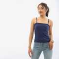 Blue Cotton Plain Sando Women's Clothing. 
