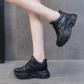 Chunky Sneakers Women's Casual Footwear Flats Vintage Thick Soled Leisure Sports Shoes. 