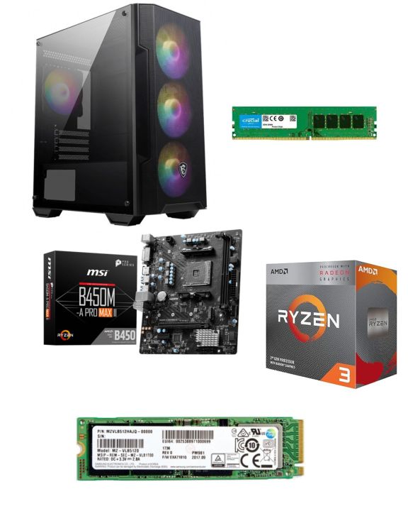 Gaming PC Ryzen 3200G With Radeon Vega Graphics 256GB NVME SSD