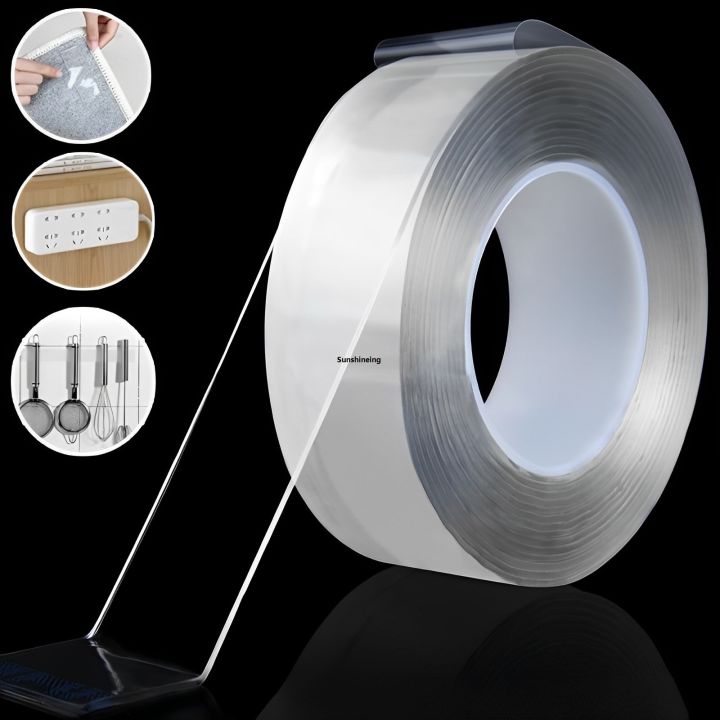 20mm Self-Adhesive Double Sided Tape Waterproof Nano TapeTransparent Wall Stickers Strong Sticky Glue for Car Bathroom Kitchen