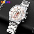 SKMEI 9285 Men's Business Multifunction Date Display Chronograph Stainless Steel Watch - Black /Rosegold. 