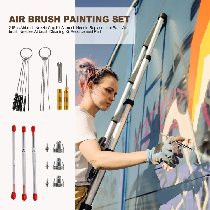 21Pcs%20Airbrush%20Nozzle%20Cap%20Kit%20Airbrush%20Needle%20Replacement%20Parts%20Airbrush%20Needles%20Airbrush%20Cleaning%20Kit%20Replacement%20Part%20-%20Image%202