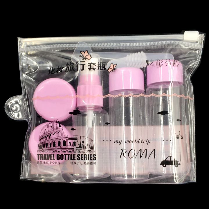 Japanese%206%20Pieces%20Different%20Shapes%20Travel%20Set%20Clear%20Plastic%20Refillable%20Toiletry%20Jars%20and%20Bottles%20Set%20With%20Zippered%20Pouch%20-%206%20Pieces%20Containers%20-%20Image%202