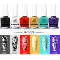 Asinrn ERosIon BORN PRETTY 10ml Stamping Nail Polish Set Gold Silver Black WhiFashion te Color Nail Printing Polish DIY for Nail Plate Design Varnish. 