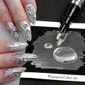 Trendy Metallic Nail Polish Pen Silver Chrome Rose Gold Varnish Pen High-gloss Mirror Brush Pen Manicure Nail Art. 