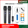 Professional wireless microphone with rechargeable receiver, excellent sound quality, stable frequency, suitable for speech, singing. 