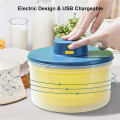 2X Electric Salad Spinner - Lettuce Vegetable Dryer, USB Rechargeable, Quick Drying Lettuce Fruit Spinner with Bowl. 