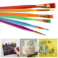 6Pcs Painting Brush Comfortable Grip Transparent Rod Students Portable Watercolor Drawing Brush Set School Supplies. 
