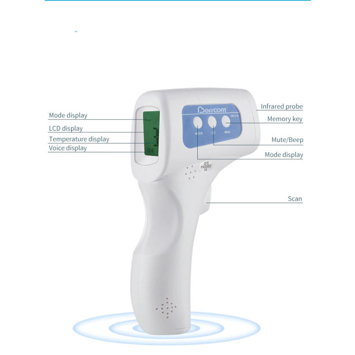 Digital LCD Infrared Thermometer - Non-Contact Forehead Gun For Baby & Adult
