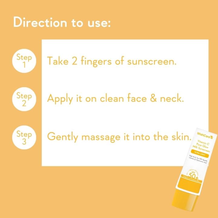 WishCare%20All%20Vitamin%20C%20Pure%20Glow%20Milk%20Sunscreen%20SPF%2050%20PA++++%20-%20Ultra%20Light%20Weight,%20Oil%20Free%20with%20Broad%20Spectrum%20Protection%20&%20No%20White%20Cast%20-%2050g%20-%20Image%205