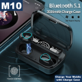 M10 TWS Earbuds Touch Control Wireless LED Digital Battery Percentage Display, Microphone True Wireless Bluetooth with Free Mobile Stand. 