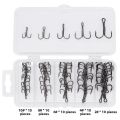 50Pcs/Box Fishing Tackle Hard Bait Treble Fishing Hook Barbed Triple Fishing Hook Prevent Fish Escaping Multiple Sizes Three Claw Fishhook Fishing. 