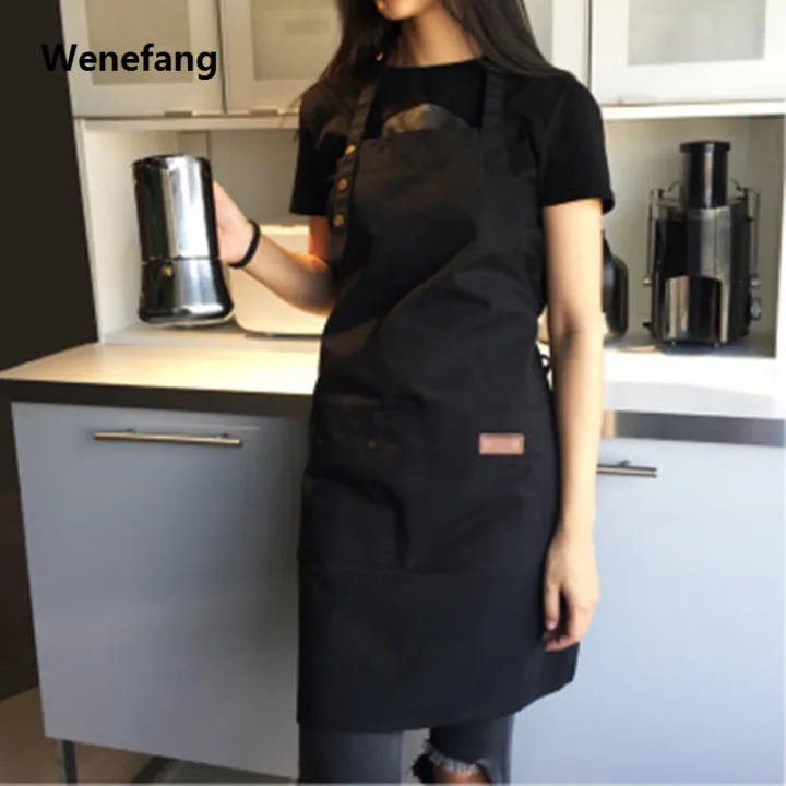 Wenefang%20Hanging%20Neck%20Canvas%20Apron%20Kitchen%20Cooking%20Apron%20Chef%20Waiter%20Cafe%20Barbecue%20Barber%20Apron%20Kitchen%20Accessories%20-%20Image%203