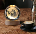 3D Decor Crystal Ball Night Light Starry Lamp LED Night Light-Moon. 