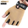 Wenefang 1Pair Fingerless Sports Gloves, Men Women Cycling Gloves, Anti-Slip Breathable Motorcycle Mountain Bike Gloves Workout Gloves. 