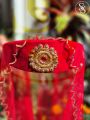 Elegant Red Bridal Ghumto for Wedding / Traditional Bride Veil Dupatta for Marriage Ceremony, Engagement, Reception & Cultural Celebrations. 