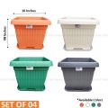 Set Of 4 Beautiful Square Planter 10" ( With Plate ) For Indoor And Outdoor Garden. 