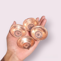 Copper Diyo Batti/Paalcha - Pure - Handmade, Hammered - Smallest - 2.1 inch 5.5 cm diameter - 0.7 inch 2 cm height - 4 pcs set - Cute. 