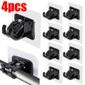 4/2Pcs Nail-Free Adjustable Curtain Rod Holder Hooks Self-adhesive Wall Mount Curtain Pole Wall Brackets Waterproof Fixed Clip Hanging Rack. 