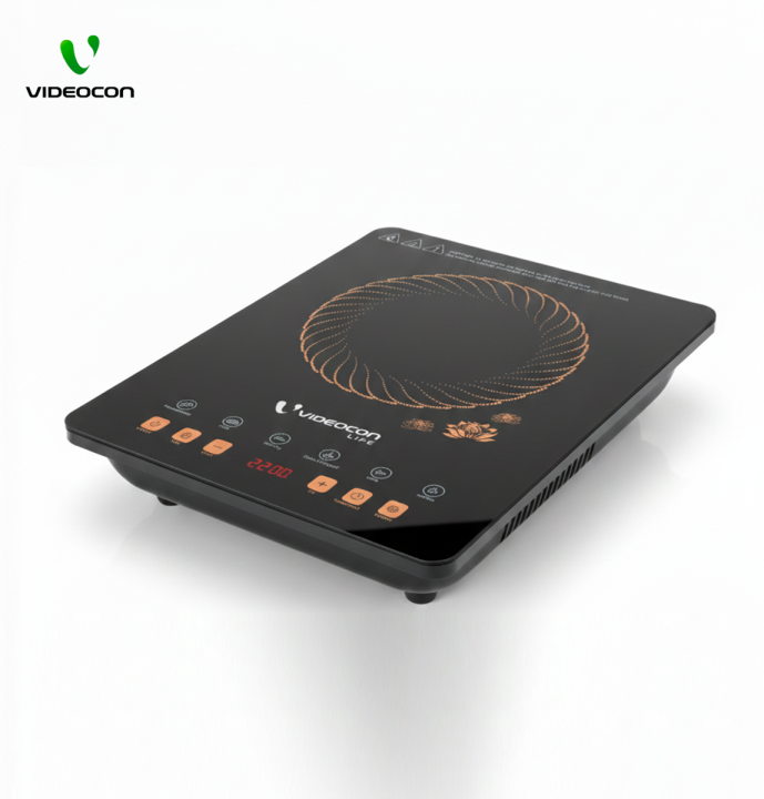 Videocon Life 2200 Watts Induction Cooktop with Auto-Switch Off | 6 Preset Modes | Feather Touch Panel | Overheat Protection | 99% Induction Heating Technology VD-IND2200X |1-Year Warranty