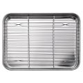 OUMERY 10 Inch Toaster Oven Tray and Rack Set, Small Stainless Steel Baking Pan with Cooling Rack,Dishwasher Safe Baking Sheet. 