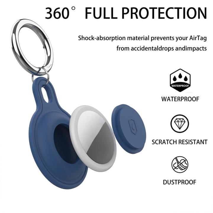 High Quality Waterproof Case for Airtag Keychain Holder with Key Ring Silicone Shockproof Anti-Scratch for Air Tag Tracker Protective case