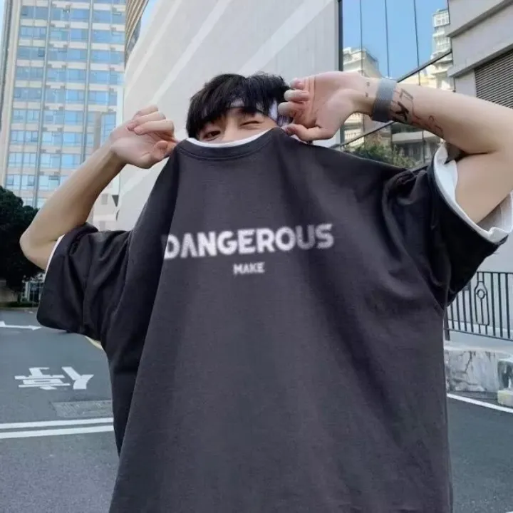 HOT%208XL%20Loose%20T-shirt%20Fashionable%20Trendy%20American%20Letter%20DAN%20Print%20T-shirt%20with%20Soft%20Comfortable%20Casual%20Men%20Versatile%20Couple%20Outfit%20-%20Image%204