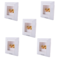 fasdaga 5X Wall Socket Connection Port with 2 Jack Speaker White. 