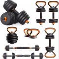 Adjustable Dumbbell Set, 6 in 1, Adjustable Dumbbells / Barbell / Kettlebell / Push up Weight Training Body Kit-(10KG). 