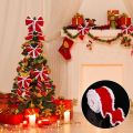 Portable 1/5m Christmas Decoration Red Ribbons DIY 5cm Wide Christmas Bows White Fur Edge Wreath Bows Christmas Decoration. 