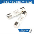 5pcs R015 Ceramic Fuse 10x38mm RO15 Fuse 500V 0.5A 1A 2A 3A 4A 5A 6A 8A 10A 16A 20A 25A 32A. 