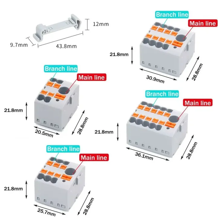 High%20Quality%20PTFIX%202.5mm%20Push-in%20Terminal%20Block%20Connector%202/3/4/5/6/7/8/9/10P%20Connection%20with%20Fixing%20Hole%20Wire%20Merging%20And%20Branching%20Device%20One%20In%20Multiple%20Out%20Distribution%20Block%20Mount%20On%20Din%20Rail%20-%20Image%202