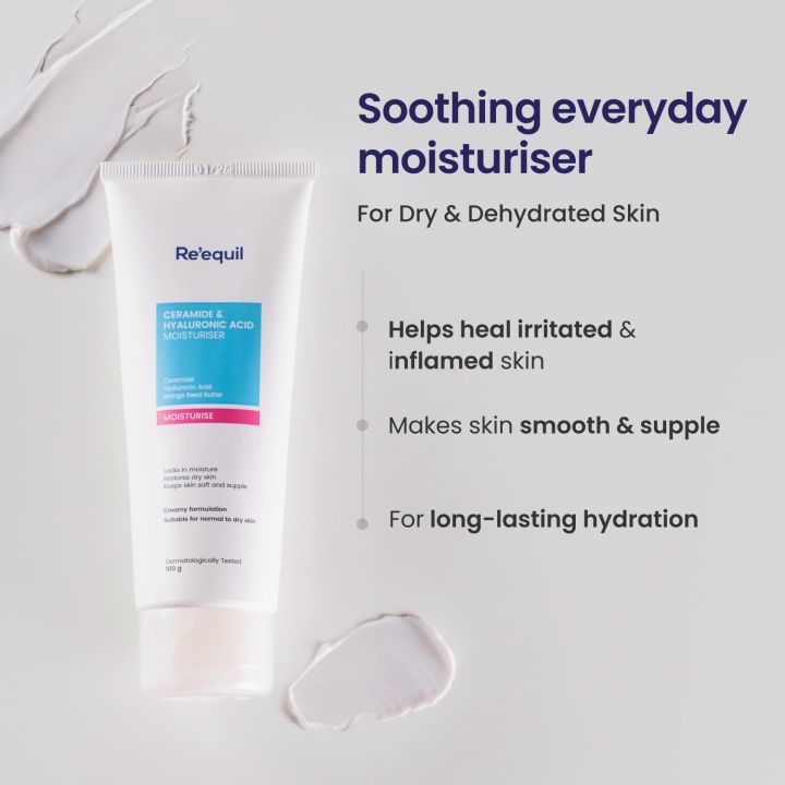 Re'equil%20Ceramide%20&%20Hyaluronic%20Acid%20Moisturiser%20Moisturizer%20For%20Face%20Barrier%20Repair%20Cream%20Long%20Lasting%20Hydration%20Suitable%20For%20Normal%20To%20Dry%20Skin%20100gm%20-%20Image%202
