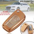 Gold Full-Protective TPU Remote Smart Key Cover with Keypad Film For Audi A1 A3 A4 S3. 